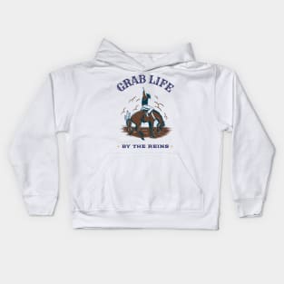 GRAB LIFE BY THE REINS Kids Hoodie